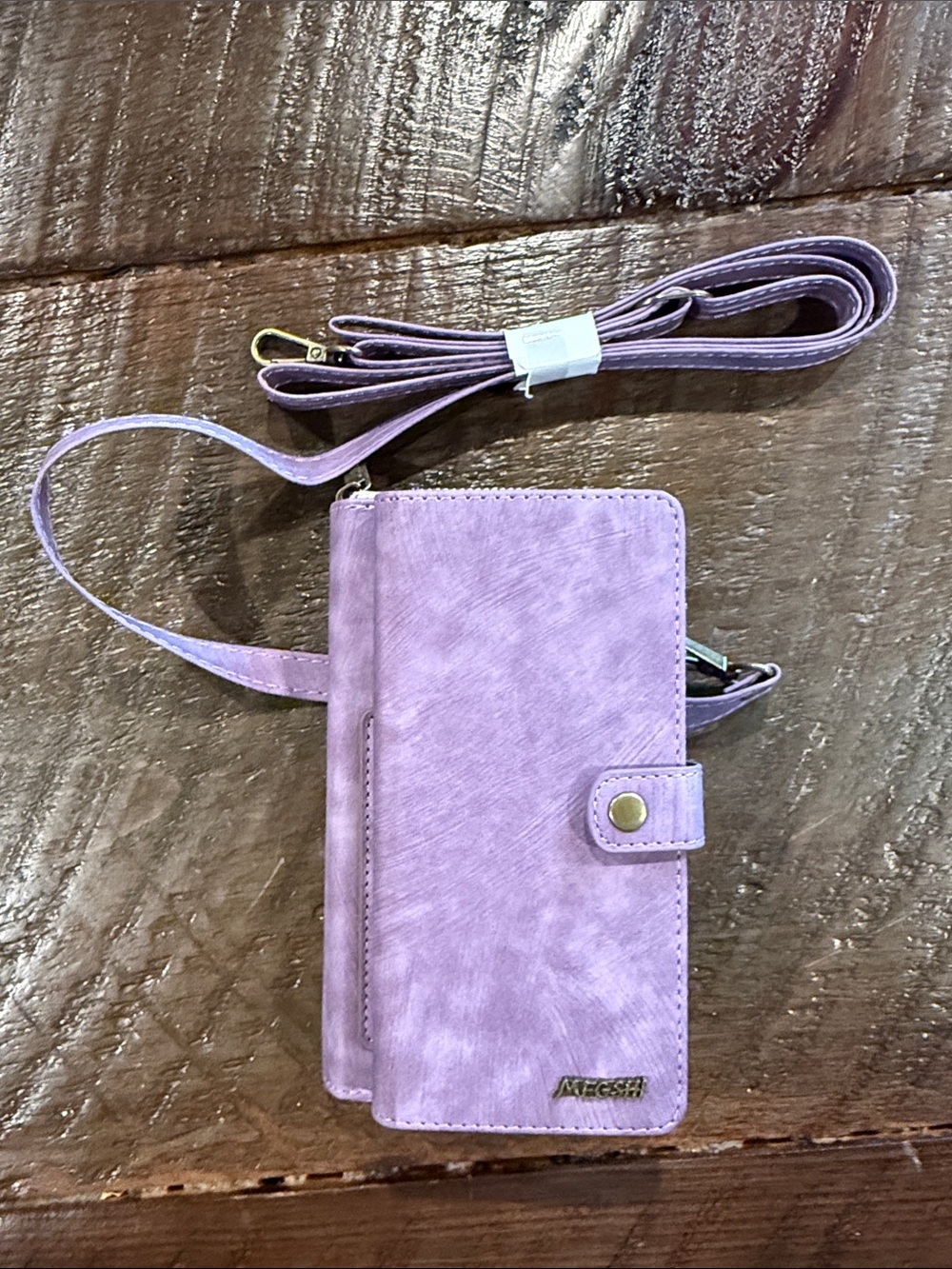 Lavender Crossbody Wallet Phone Case with Detachable Strap